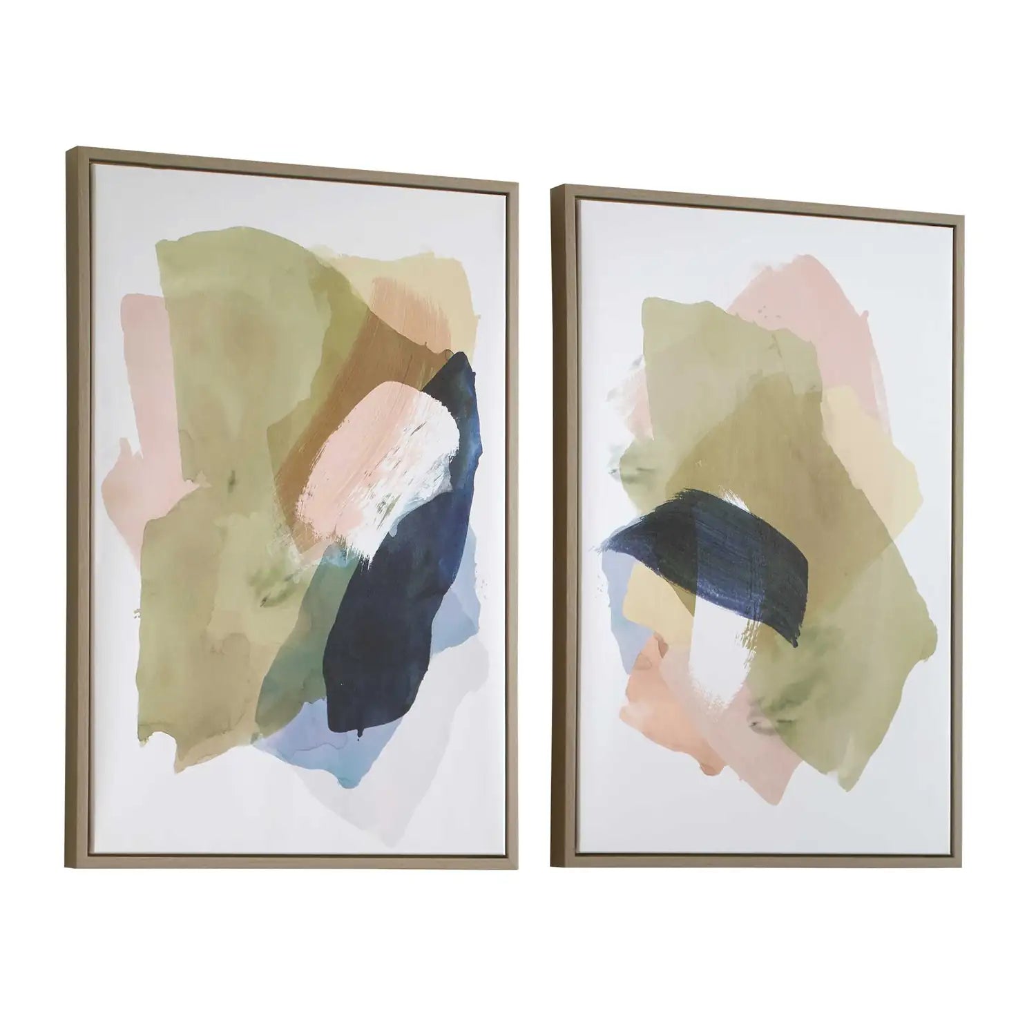 UTTERMOST Abstract Afternoon Framed Canvases Set Of 2 - Art
