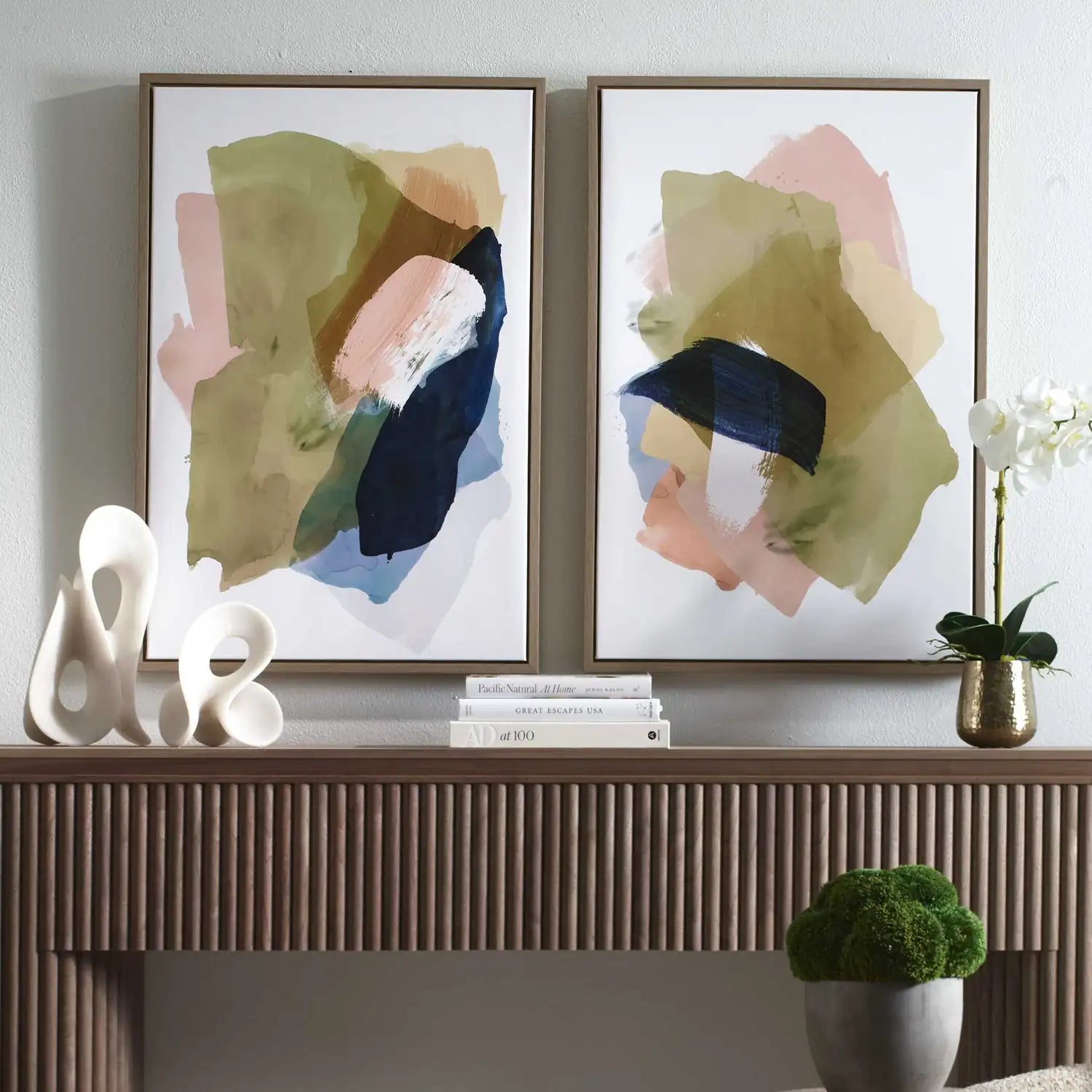 UTTERMOST Abstract Afternoon Framed Canvases Set Of 2 - Art
