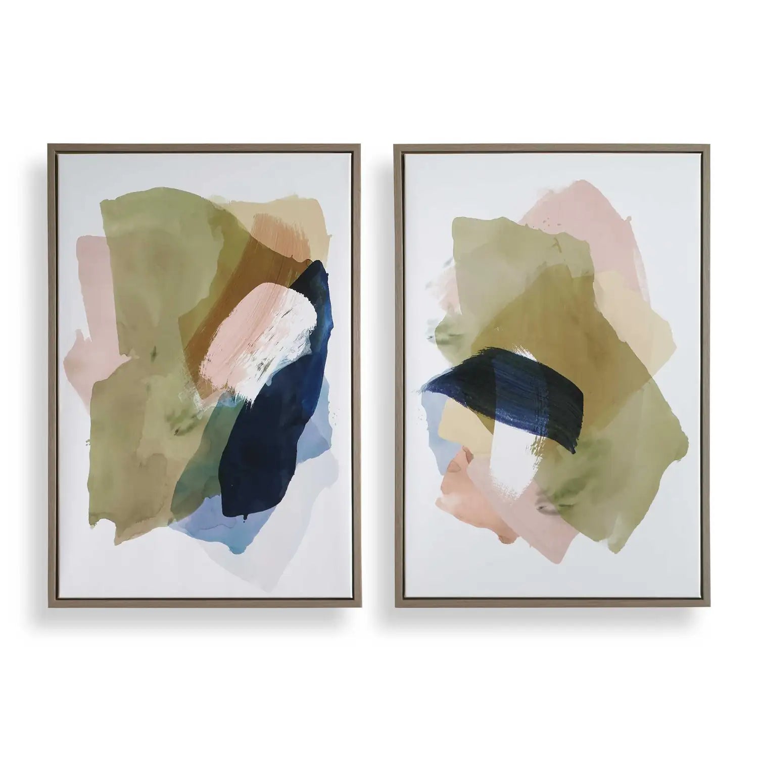 UTTERMOST Abstract Afternoon Framed Canvases Set Of 2 - Art