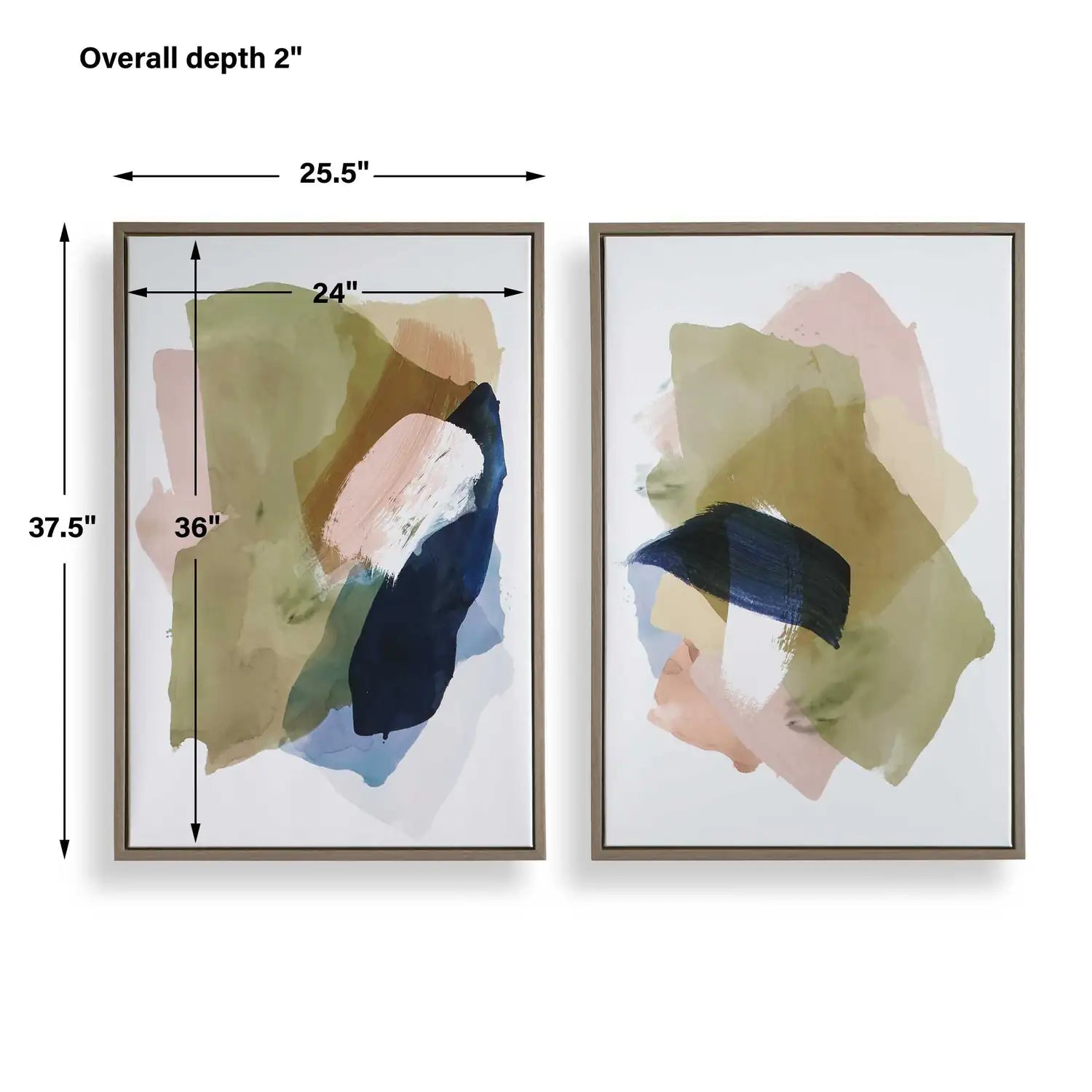 UTTERMOST Abstract Afternoon Framed Canvases Set Of 2 - Art