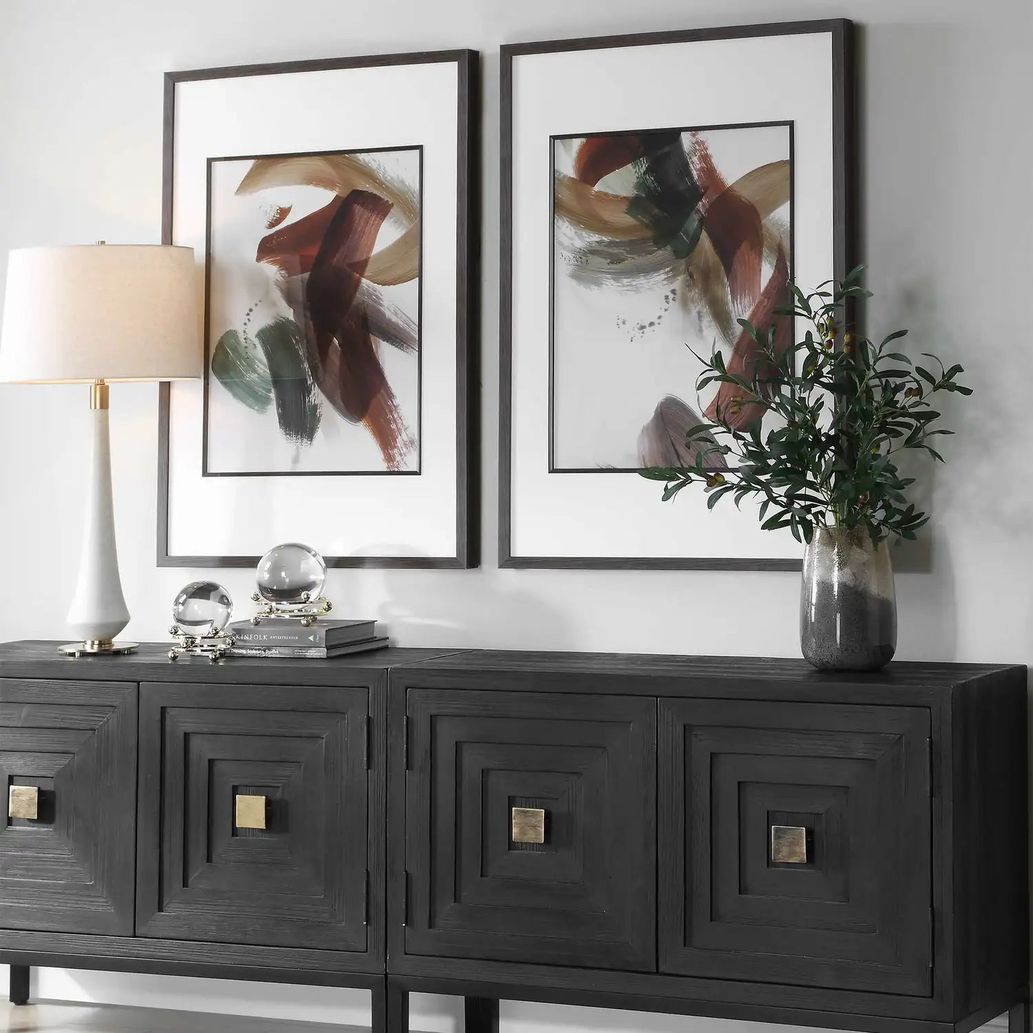 UTTERMOST Velocity Framed Abstract Prints S/2 - Art