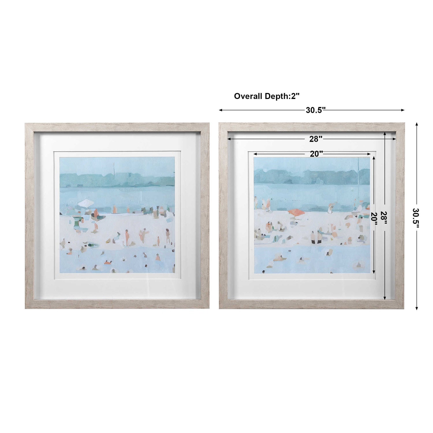 UTTERMOST Sea Sandbar Framed Prints Set Of 2 - Art