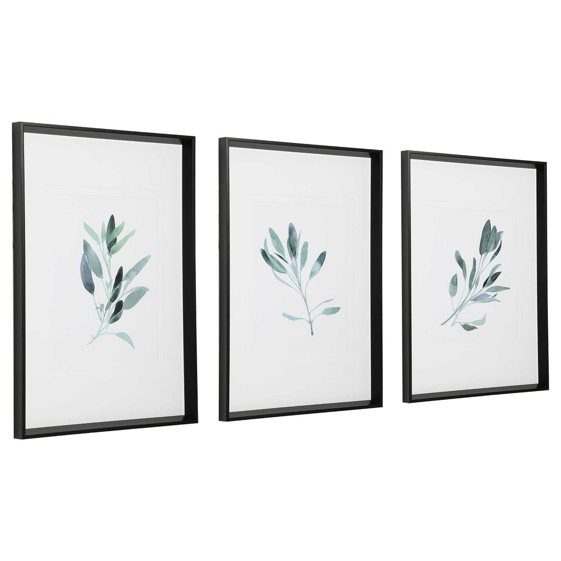 UTTERMOST Simple Sage Watercolor Prints Set Of 3 - Art