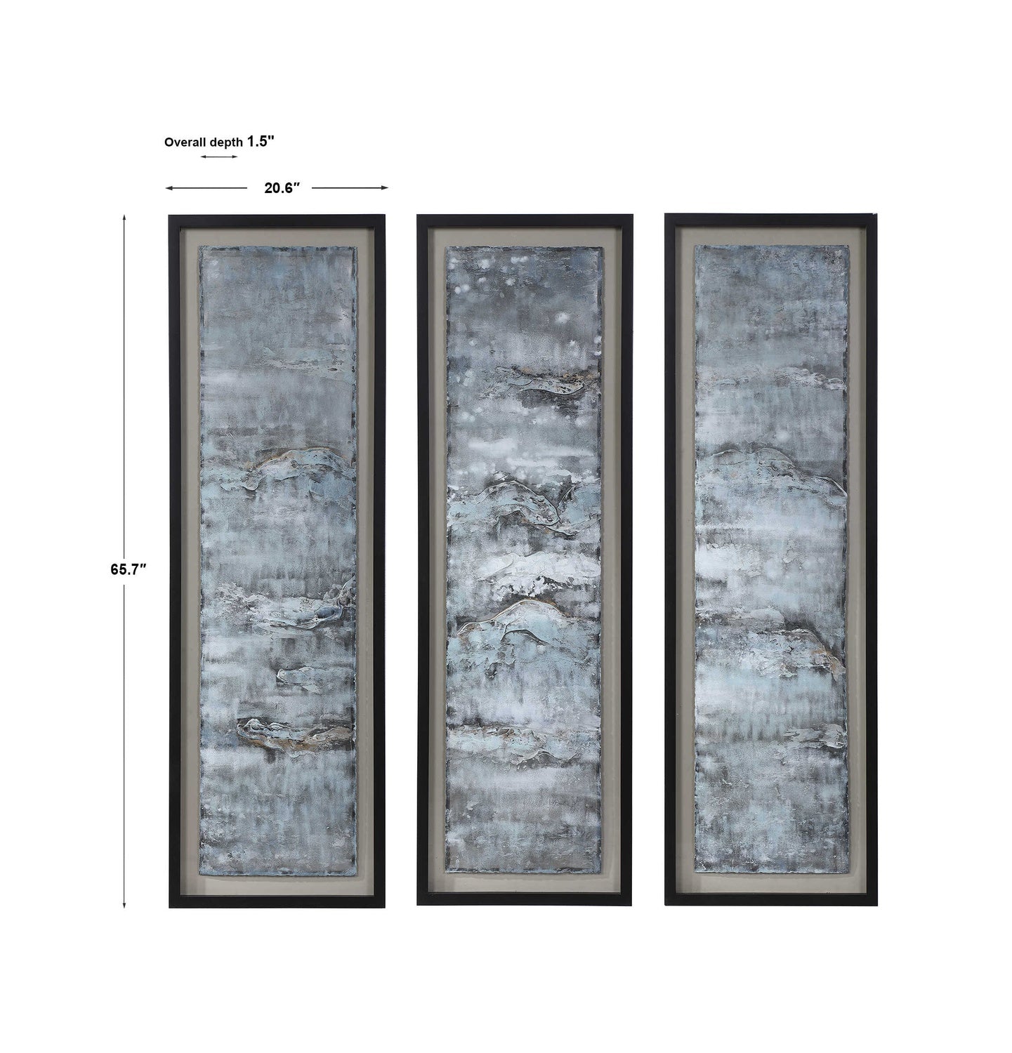 UTTERMOST OCEAN SWELL PAINTED METAL ART 3 CARTONS - Art