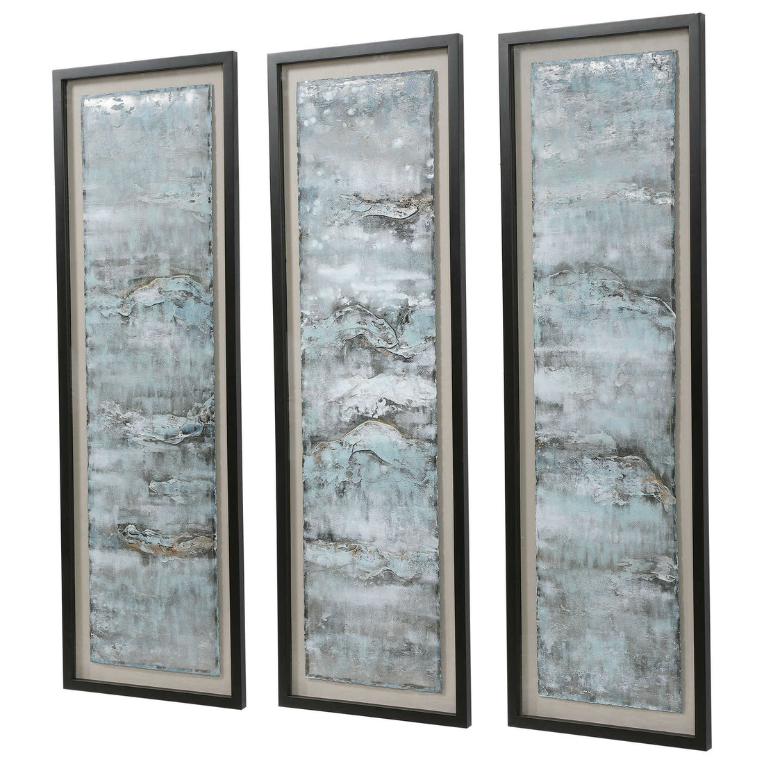 UTTERMOST OCEAN SWELL PAINTED METAL ART 3 CARTONS - Art