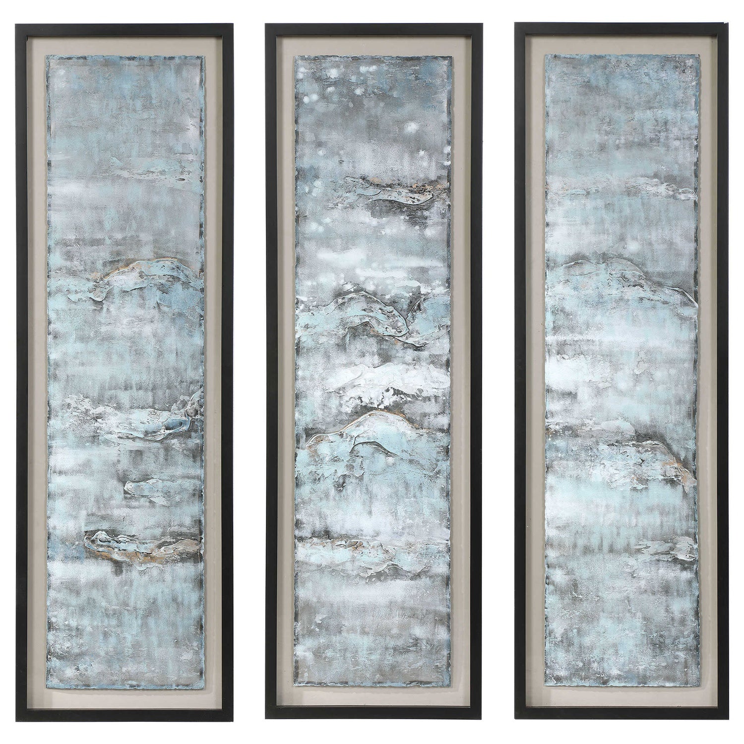 UTTERMOST Ocean Swell Painted Metal Art Set Of 3 Cartons - Art