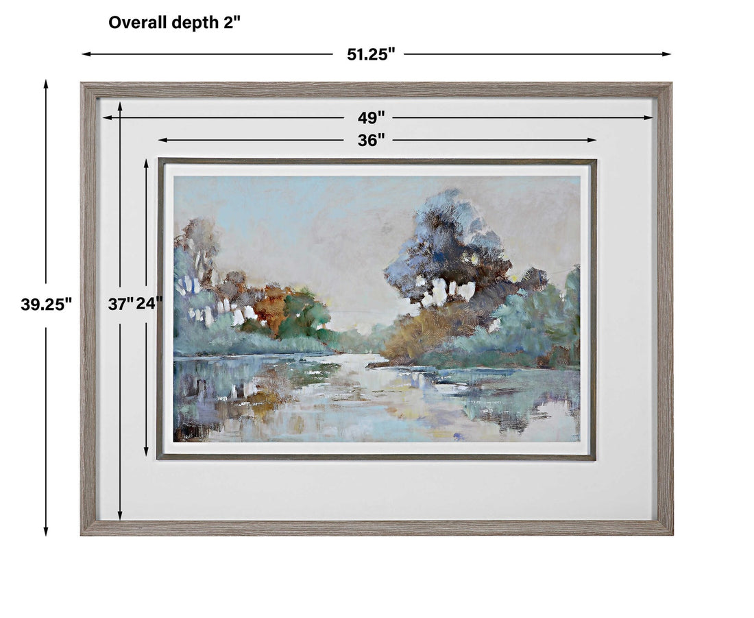 UTTERMOST MORNING LAKE WATERCOLOR FRAMED PRINT - Art