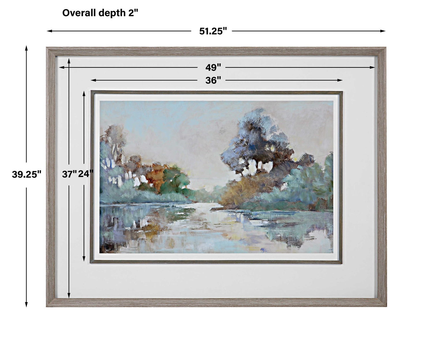 UTTERMOST Morning Lake Watercolor Framed Print - Art