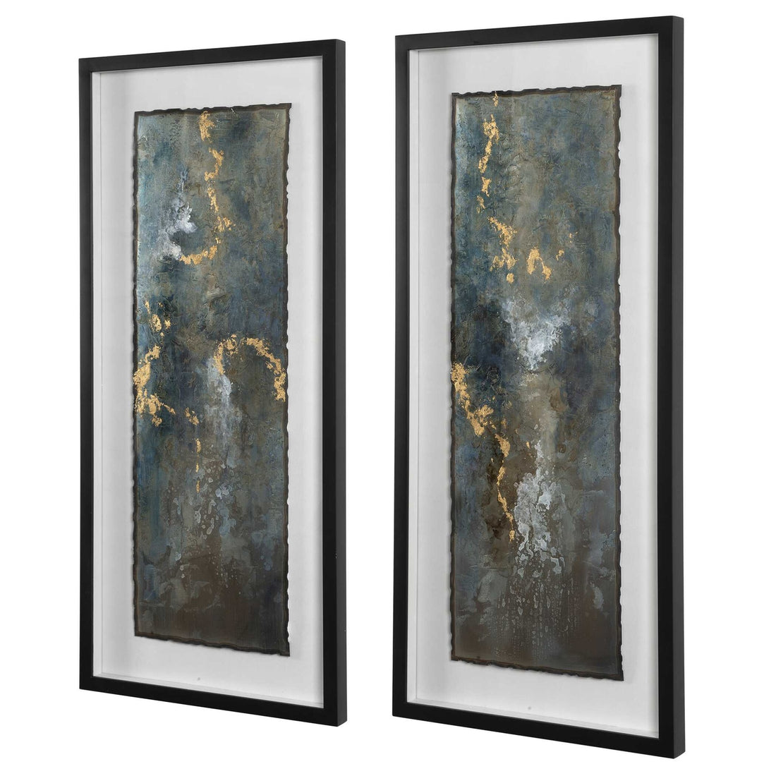 UTTERMOST Glimmering Agate Abstract Prints Set Of 2 - Art