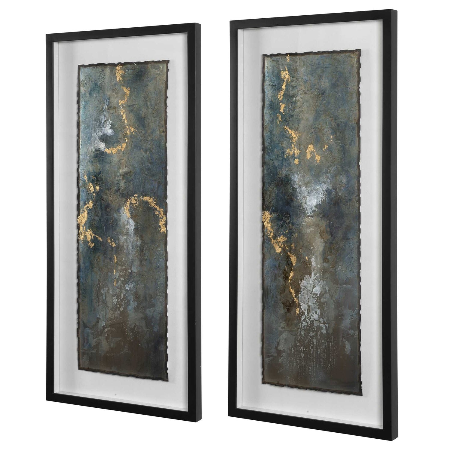 UTTERMOST Glimmering Agate Abstract Prints Set Of 2 - Art