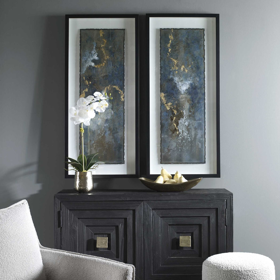 UTTERMOST Glimmering Agate Abstract Prints Set Of 2 - Art
