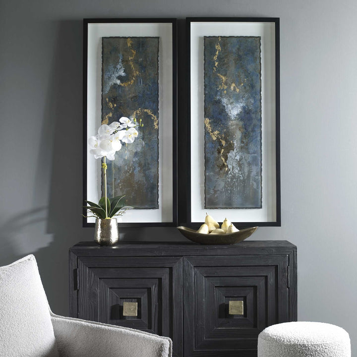 UTTERMOST Glimmering Agate Abstract Prints Set Of 2 - Art