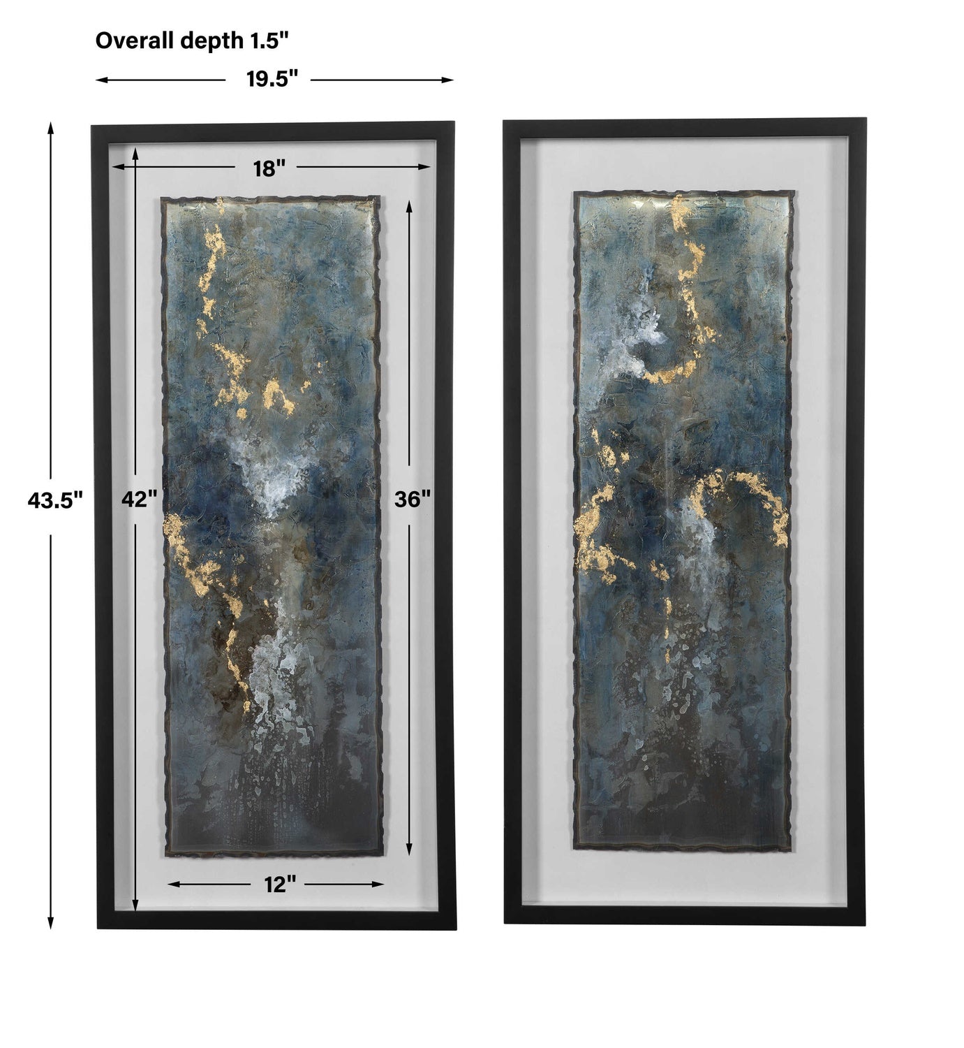 UTTERMOST Glimmering Agate Abstract Prints Set Of 2 - Art