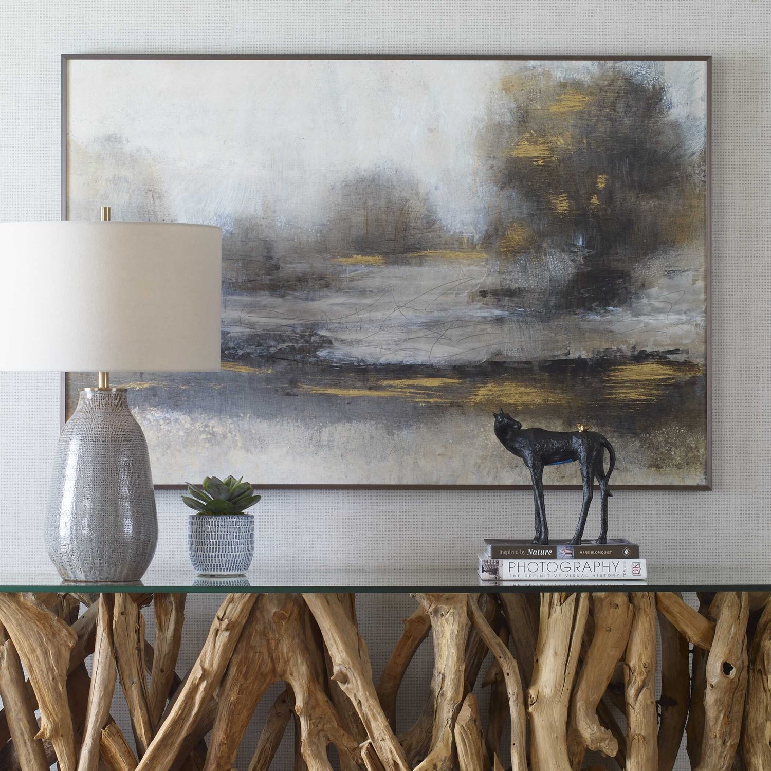 UTTERMOST Gilt Misty Landscape Framed Print - Art