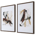 UTTERMOST Burgundy Interjection Abstract Prints Set Of 2 - Art