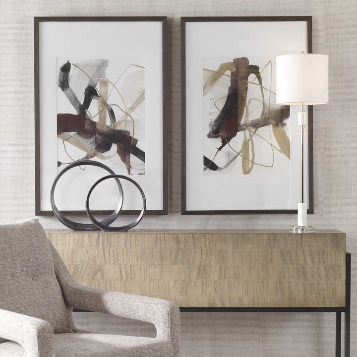UTTERMOST BURGUNDY INTERJECTION ABSTRACT PRINTS - Art