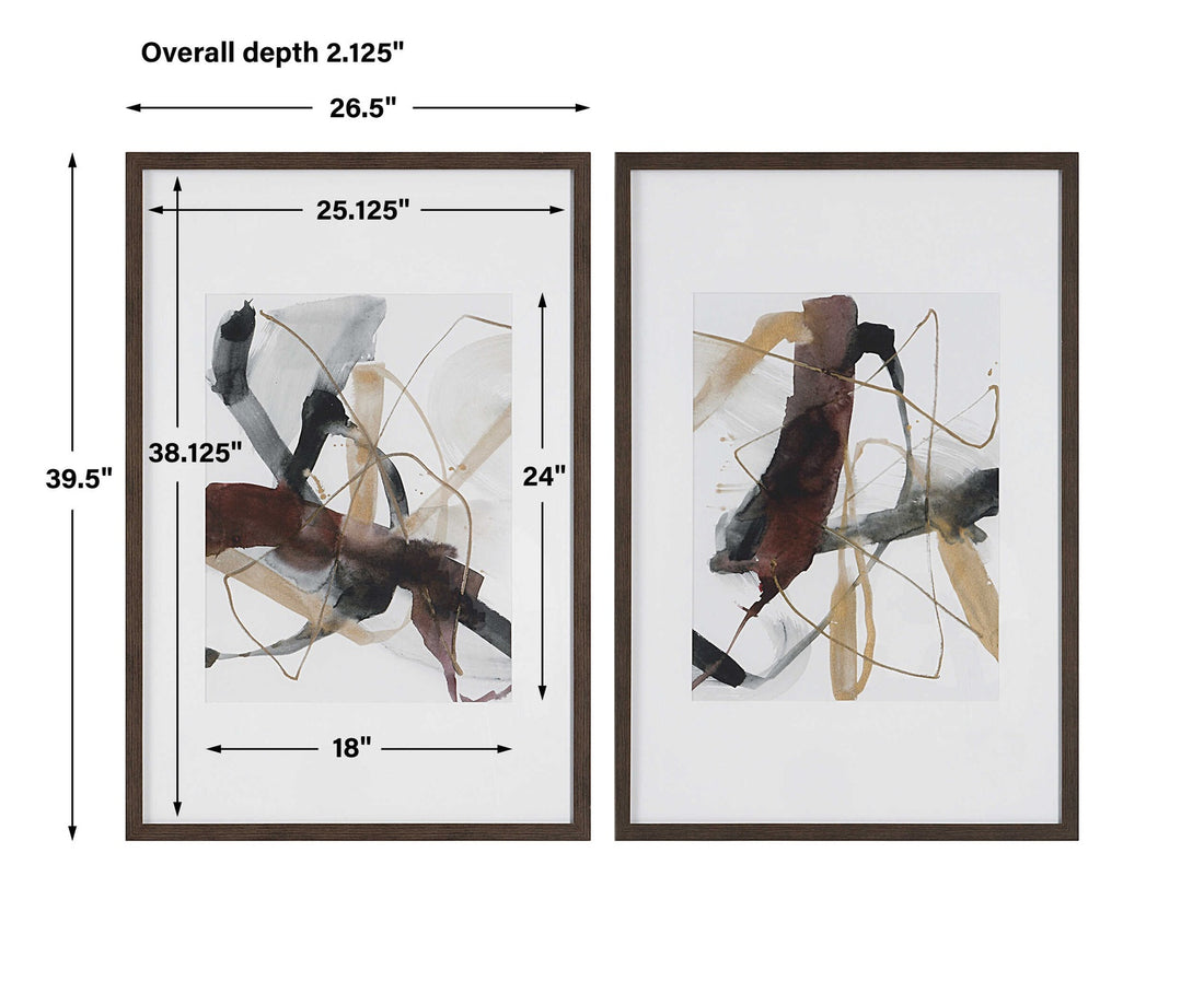 UTTERMOST BURGUNDY INTERJECTION ABSTRACT PRINTS - Art
