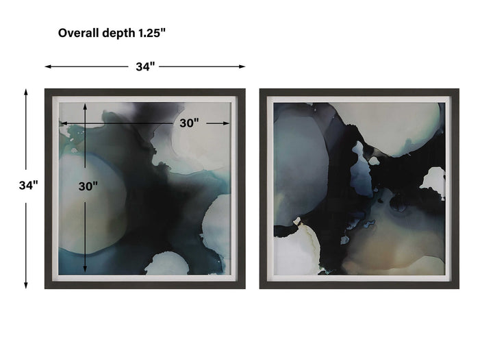 UTTERMOST Telescopic Abstract Framed Prints Set Of 2 - Art