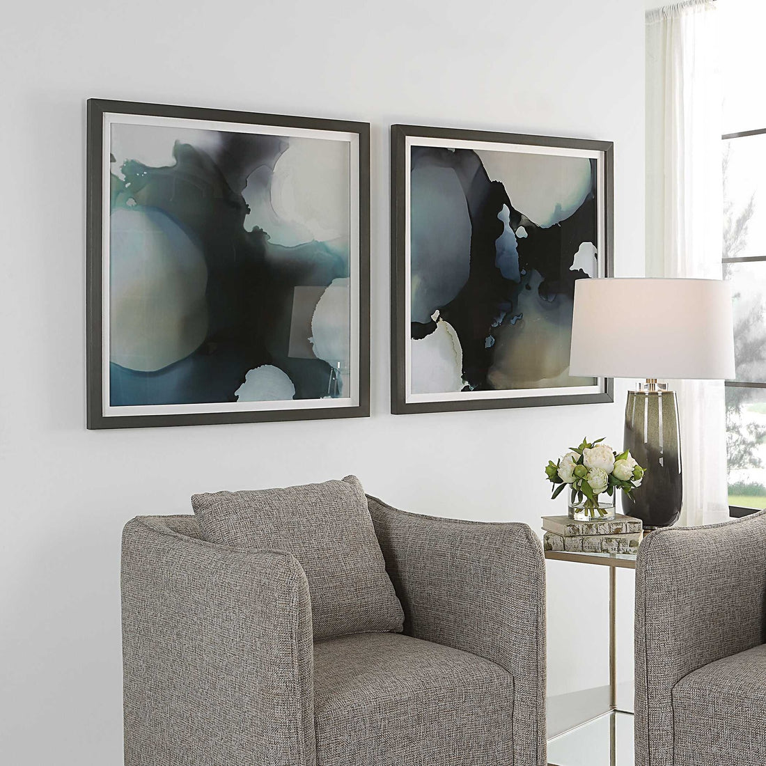 UTTERMOST Telescopic Abstract Framed Prints Set Of 2 - Art