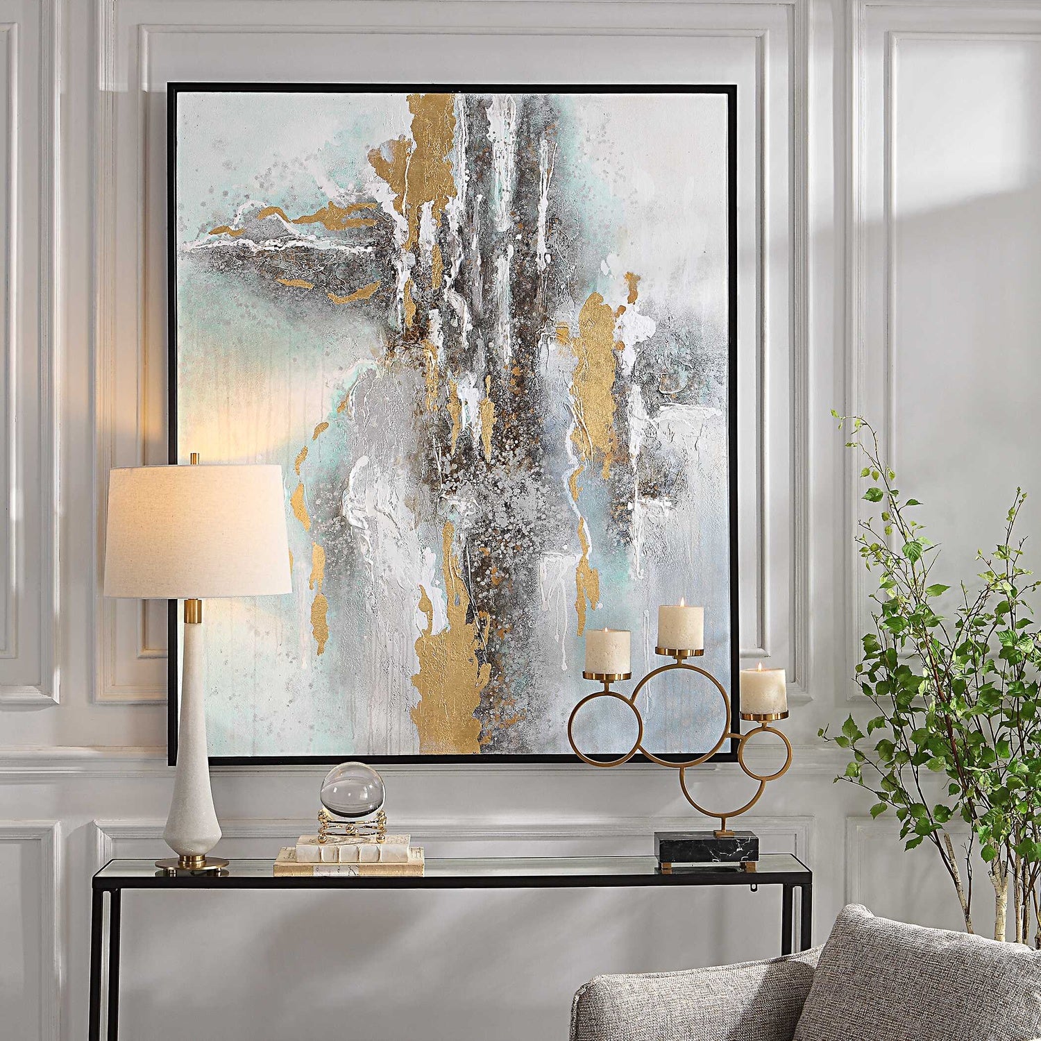 UTTERMOST MOUNTAIN MIST HAND PAINTED CANVAS - Art