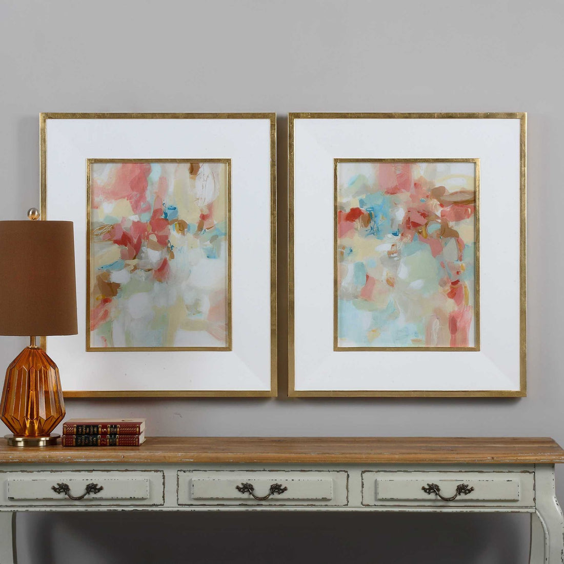 UTTERMOST A Touch Of Blush And Fences Art Set Of 2 - Art