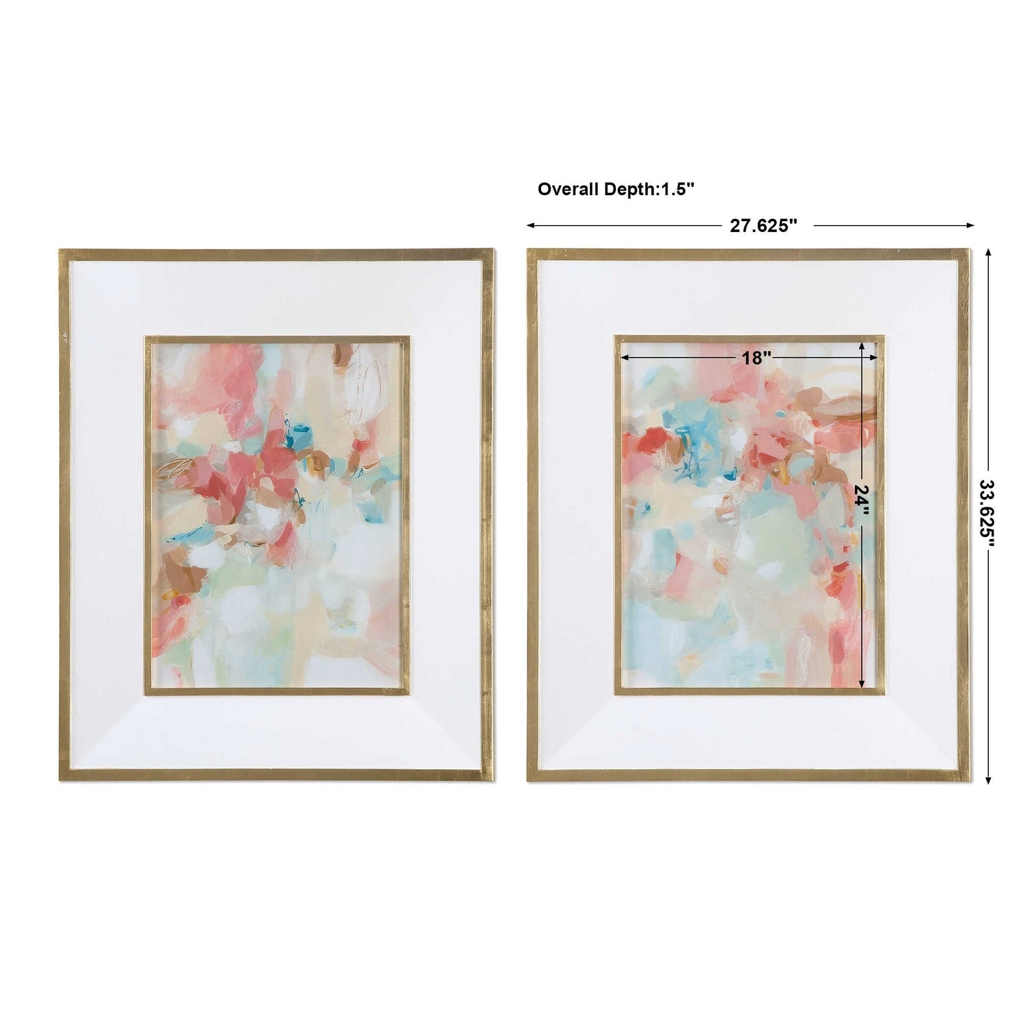 UTTERMOST A Touch Of Blush And Fences Art Set Of 2 - Art