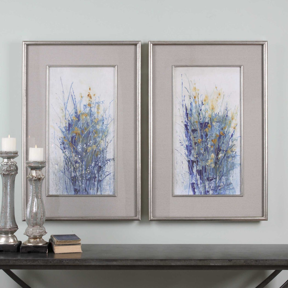 UTTERMOST Indigo Florals Framed Art Set Of 2 - Art