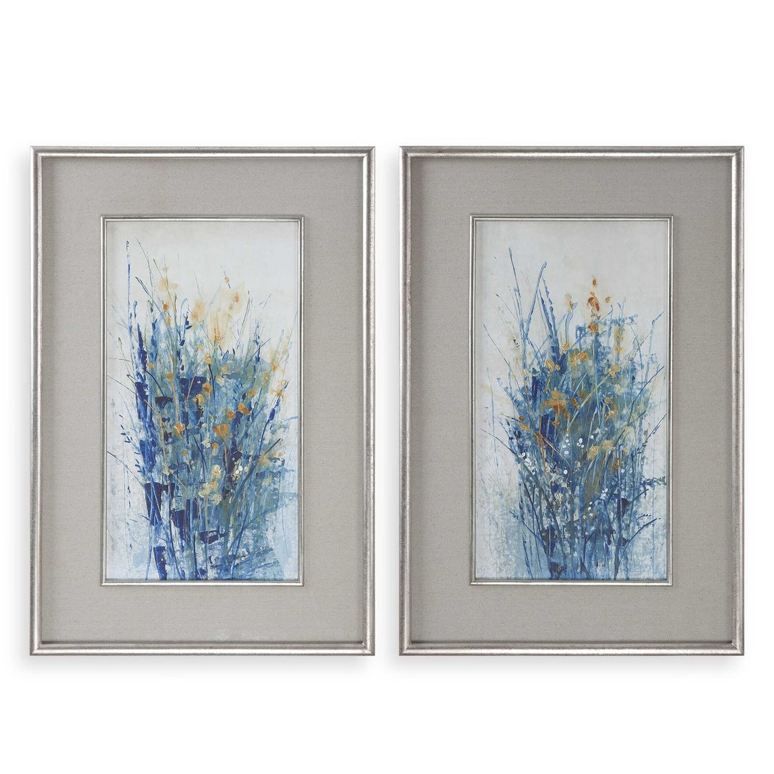 UTTERMOST Indigo Florals Framed Art Set Of 2 - Art