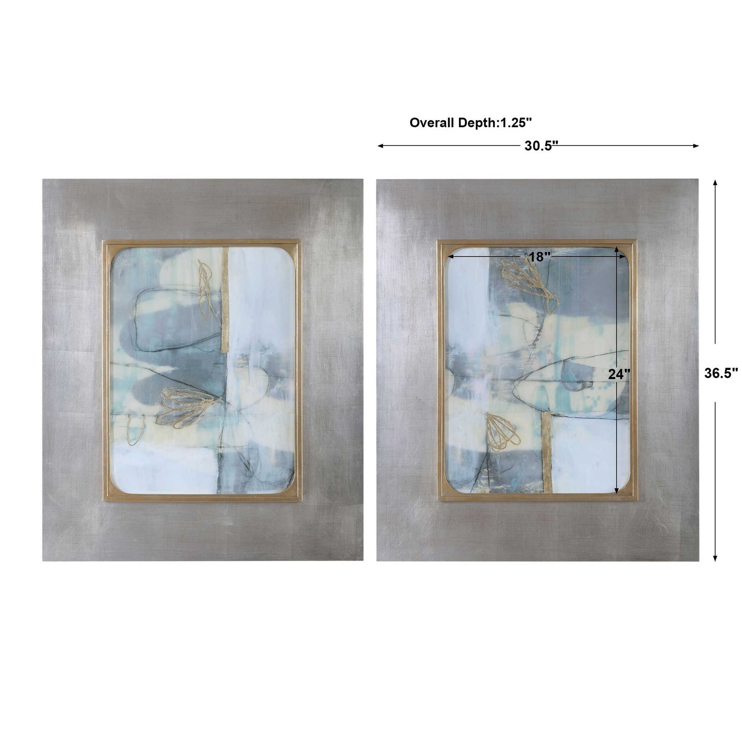 UTTERMOST Gilded Whimsy Abstract Prints Set Of 2 - Art
