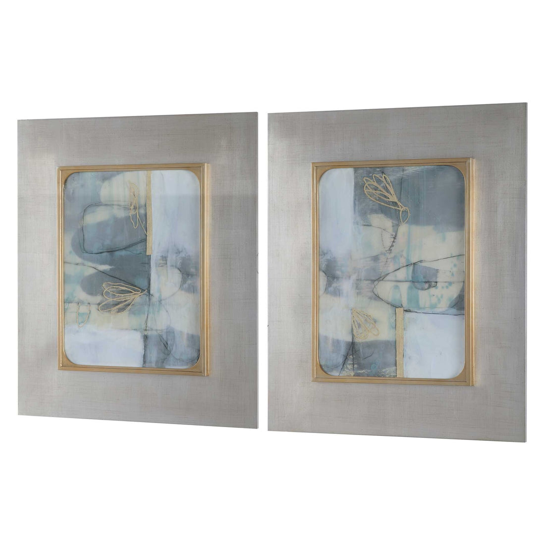 UTTERMOST Gilded Whimsy Abstract Prints Set Of 2 - Art