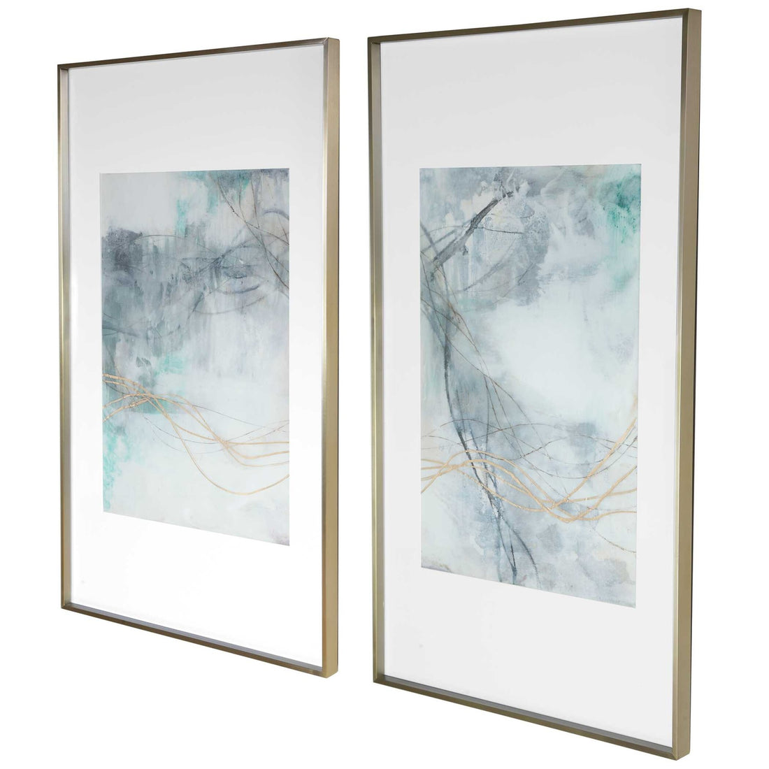 UTTERMOST Undulating Oro Abstract Prints Set Of 2 - Art