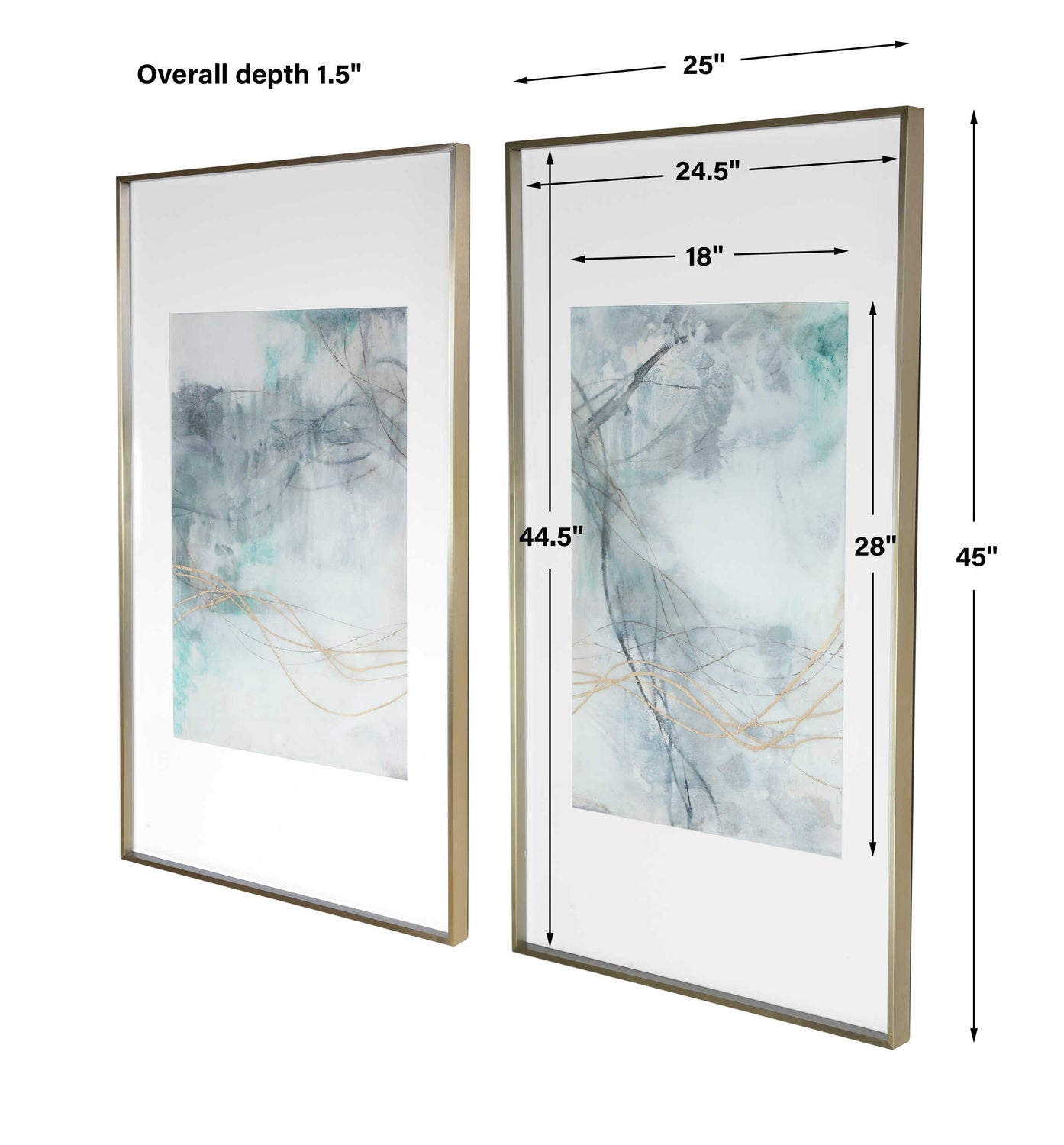 UTTERMOST Undulating Oro Abstract Prints Set Of 2 - Art
