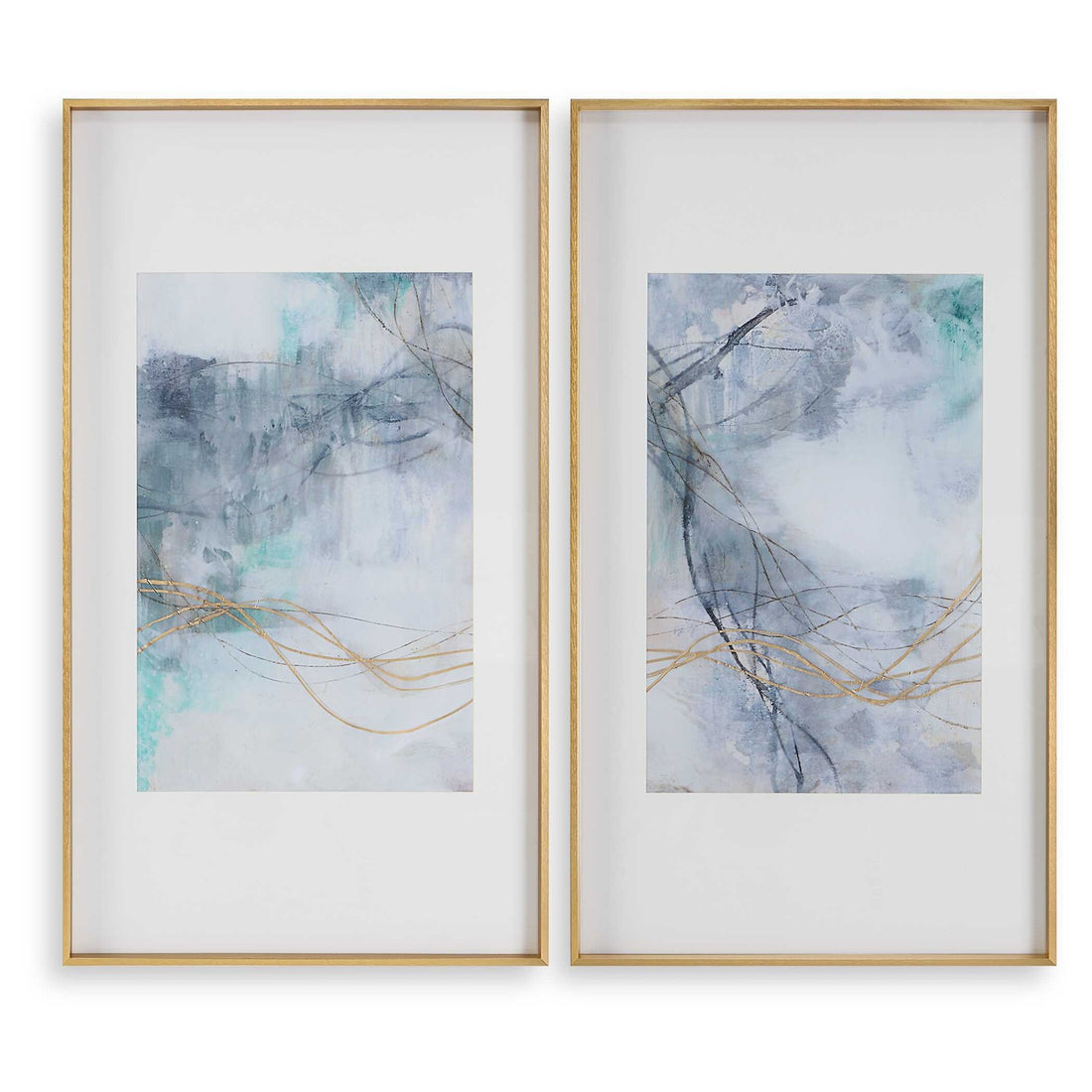 UTTERMOST Undulating Oro Abstract Prints Set Of 2 - Art