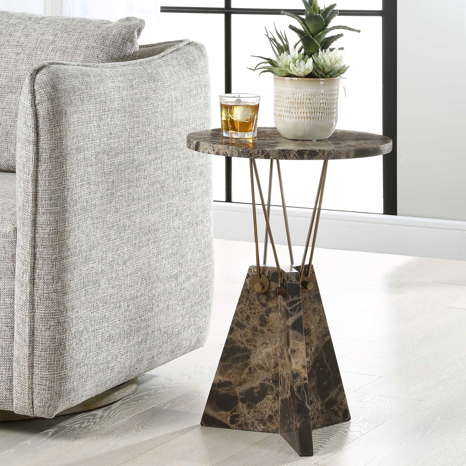 UTTERMOST LEVITATE ACCENT TABLE - Side