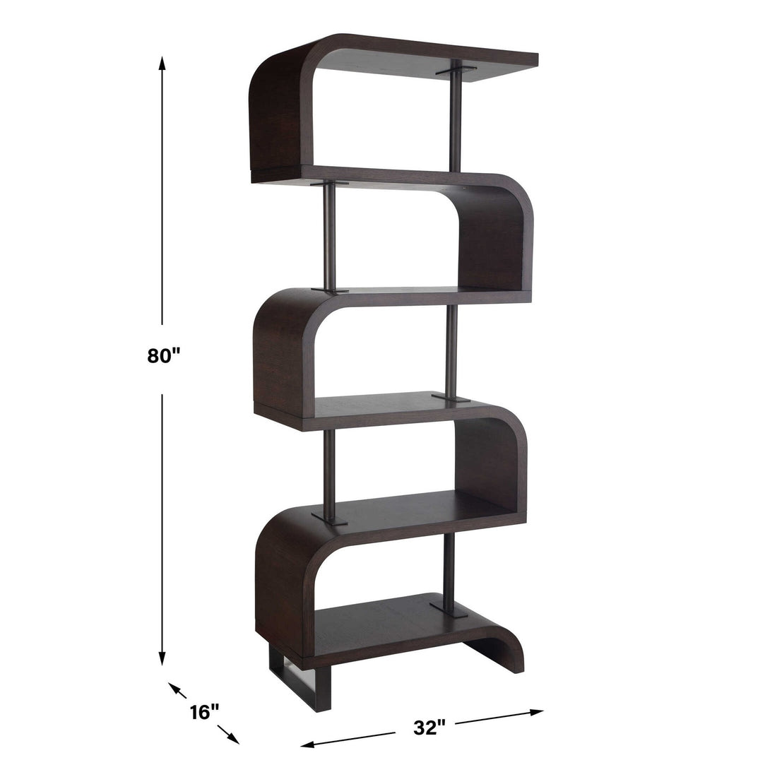 UTTERMOST BIA CHOCOLATE ETAGERE - Cabinets & Bar
