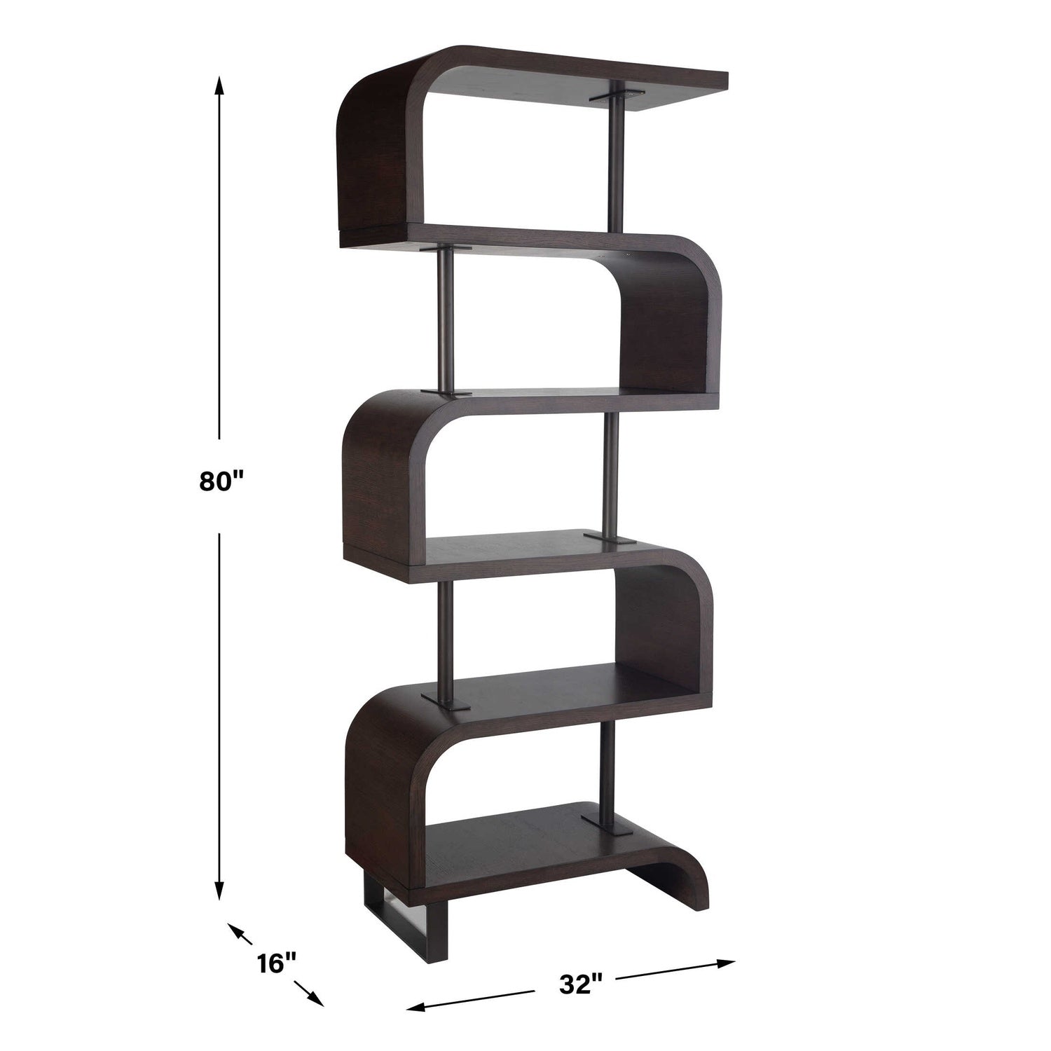 UTTERMOST BIA CHOCOLATE ETAGERE - Cabinets & Bar