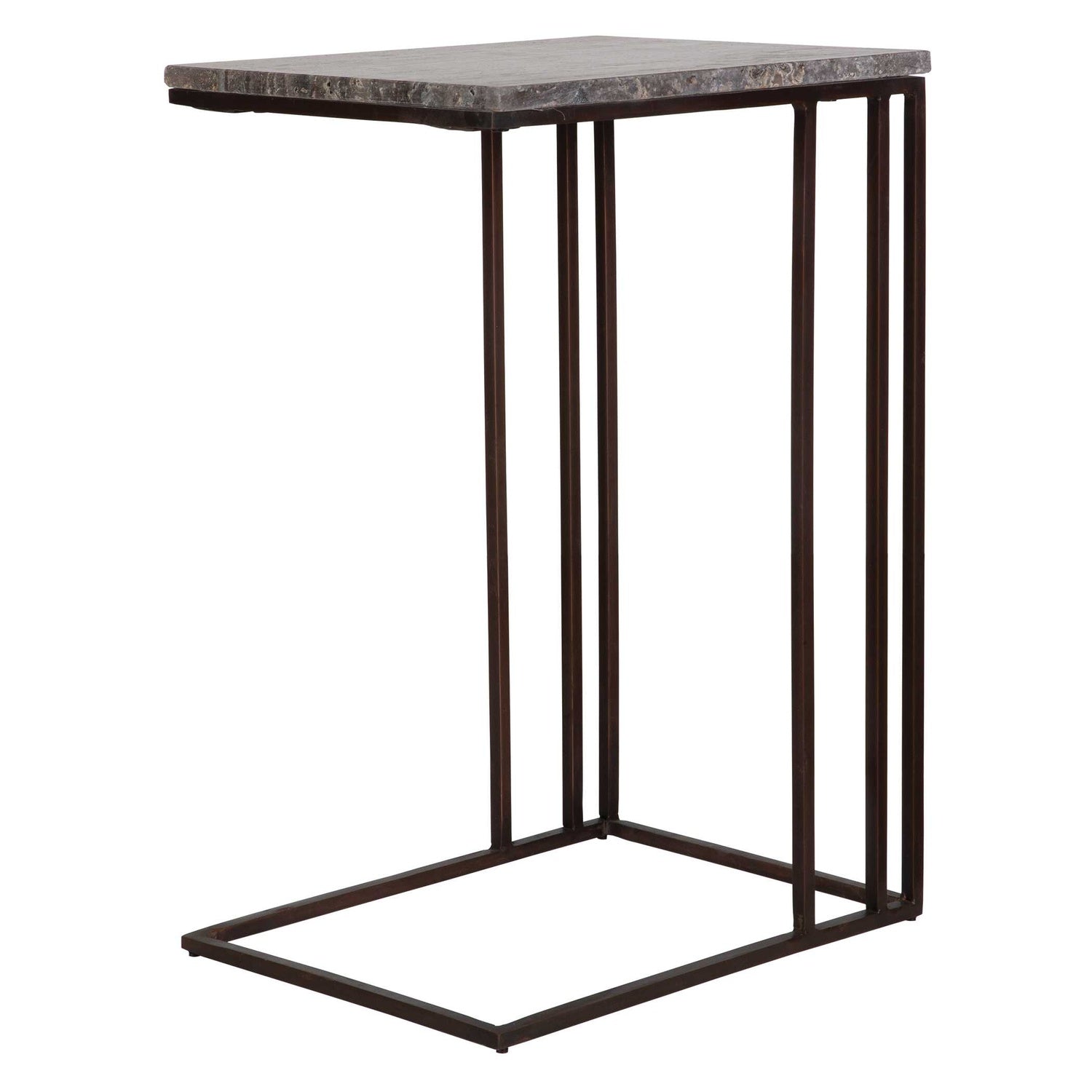 UTTERMOST THEODORE TRAVERTINE ACCENT TABLE - Side