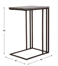 UTTERMOST THEODORE TRAVERTINE ACCENT TABLE - Side