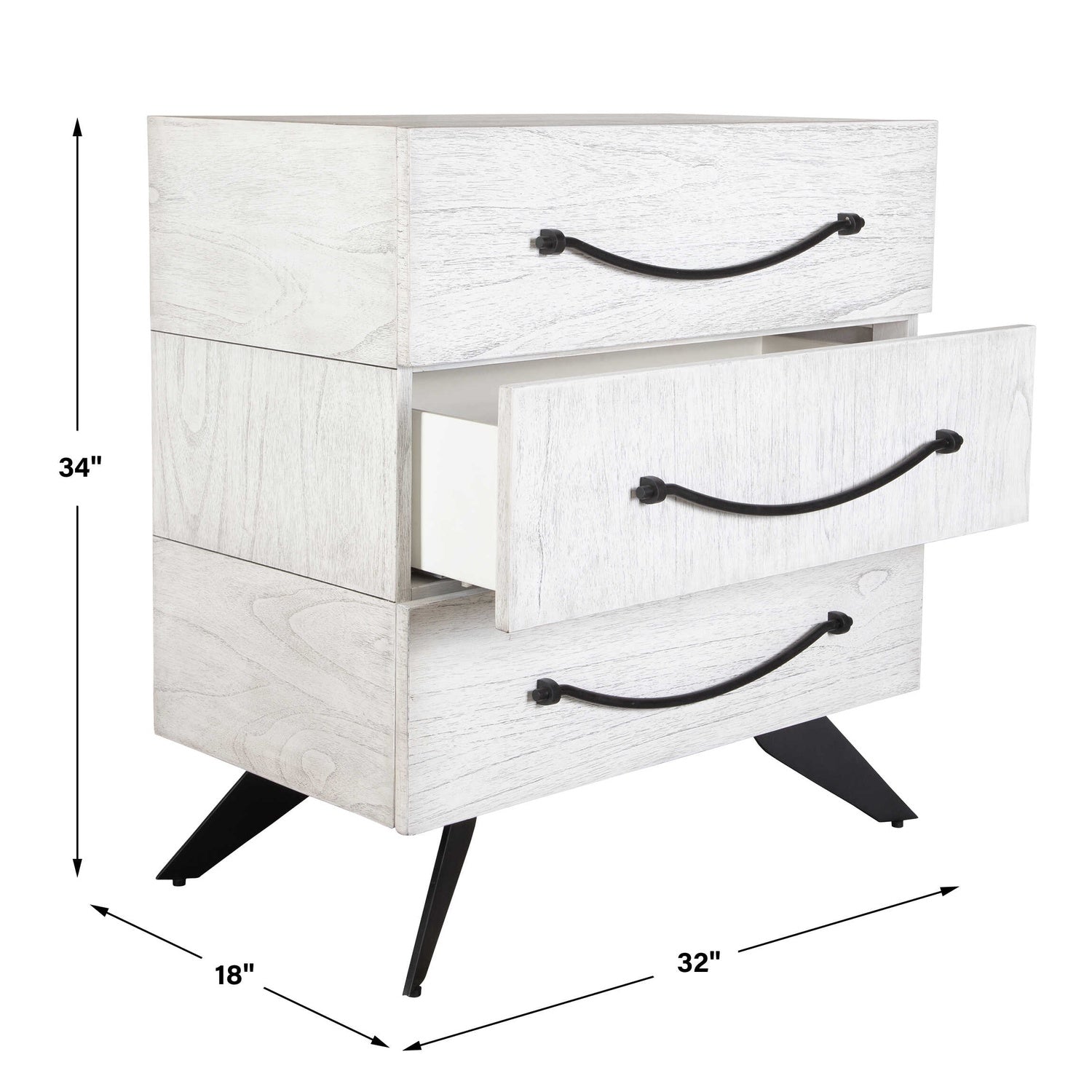 UTTERMOST VIVI 3 DRAWER CHEST - Benches, Ottoman, Stools