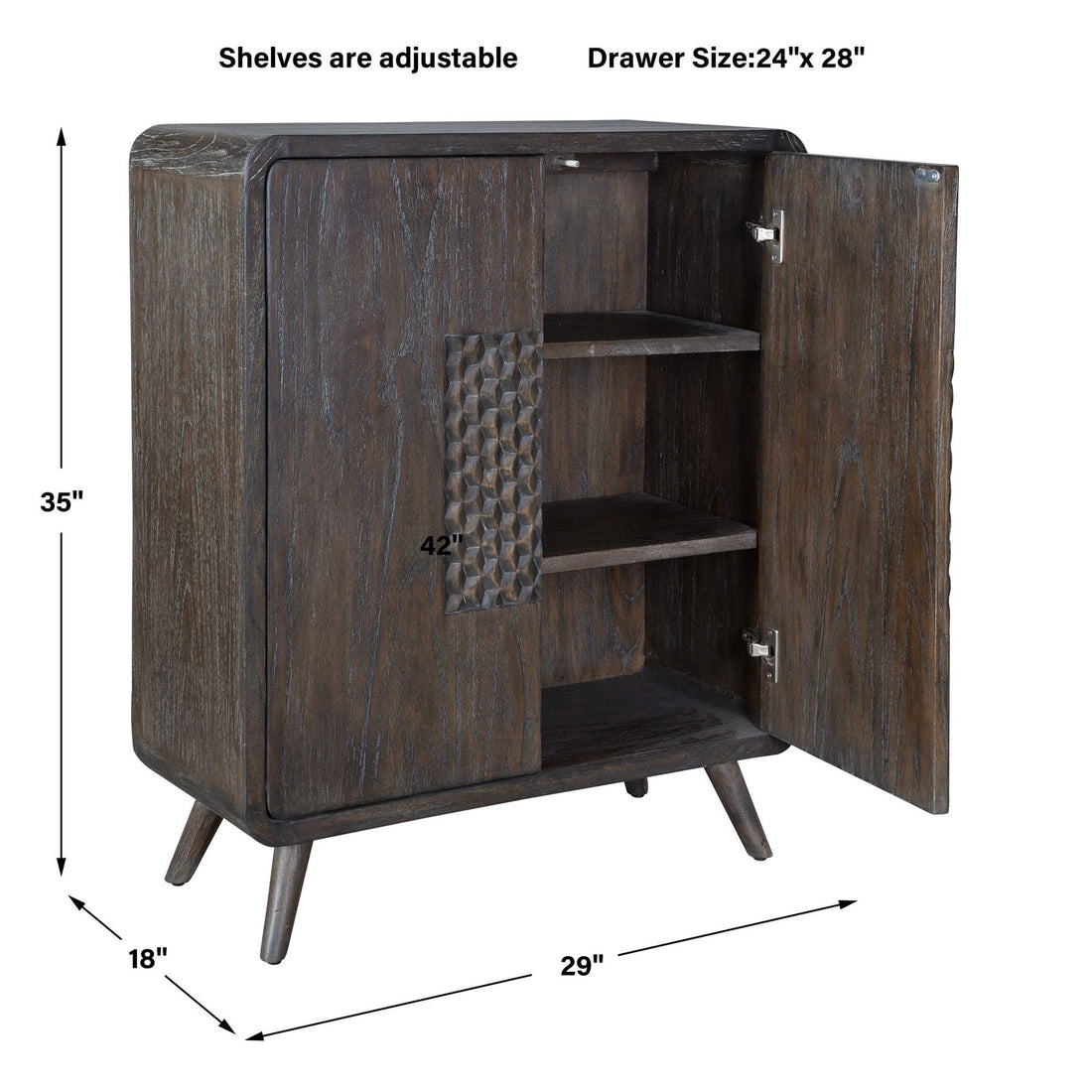 UTTERMOST HAUSEN 2 DOOR MID-CENTURY CABINET - Cabinets & Bar
