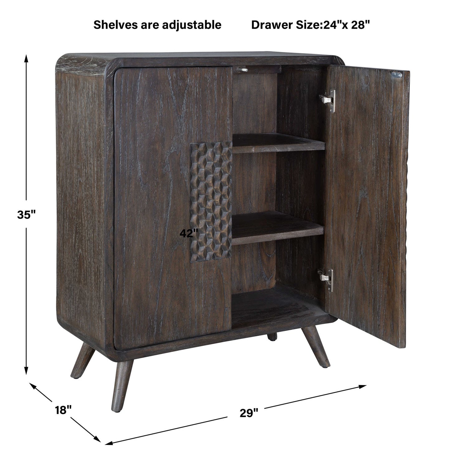 UTTERMOST HAUSEN 2 DOOR MID-CENTURY CABINET - Cabinets & Bar