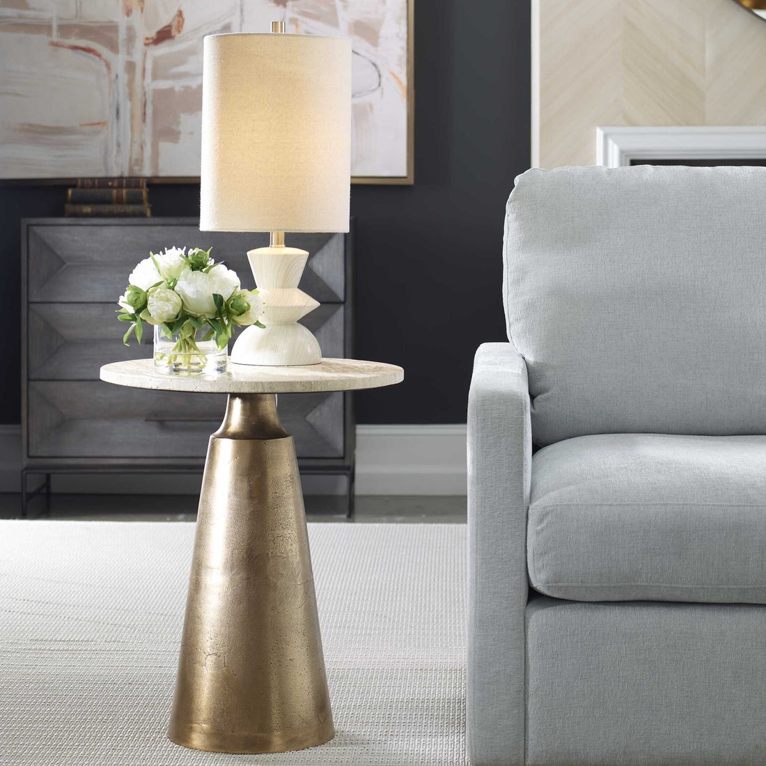 UTTERMOST MIDSUMMER ANTIQUE ACCENT TABLE - Side