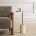 UTTERMOST MALYA TRAVERTINE ACCENT TABLE - Side