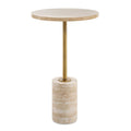 UTTERMOST MALYA TRAVERTINE ACCENT TABLE - Side