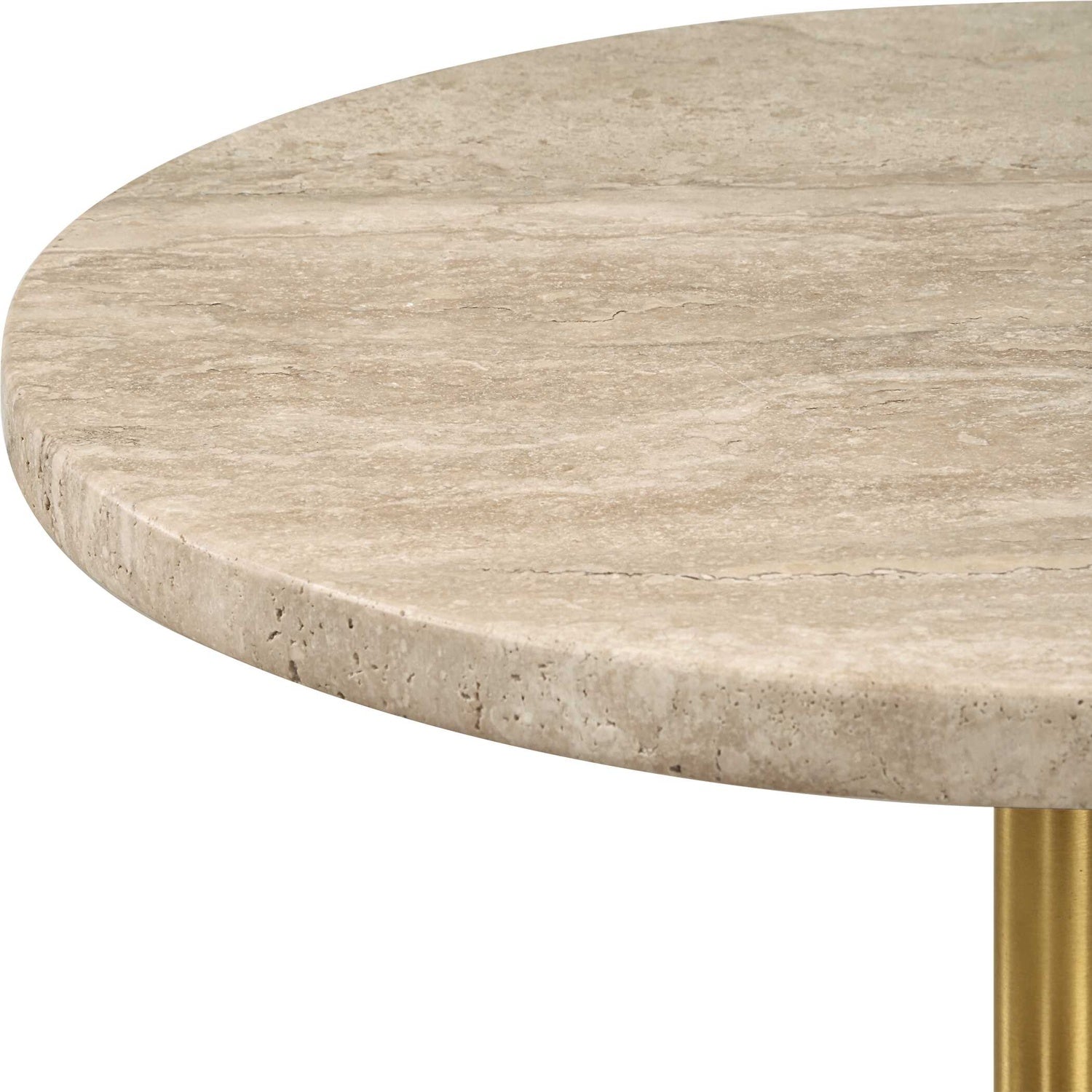UTTERMOST MALYA TRAVERTINE ACCENT TABLE - Side