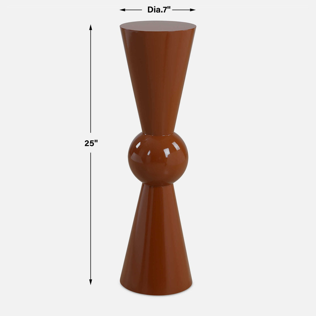UTTERMOST HEPLER GLOSS TERRACOTTA DRINK TABLE - Side