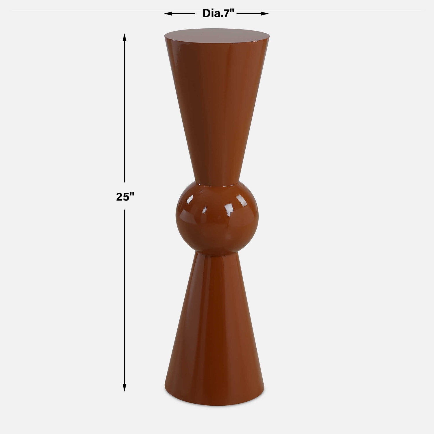 UTTERMOST HEPLER GLOSS TERRACOTTA DRINK TABLE - Side