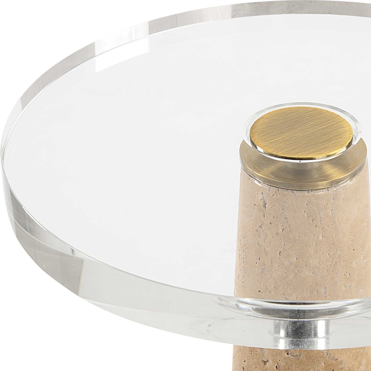UTTERMOST Niari Travertine Drink Table - Side
