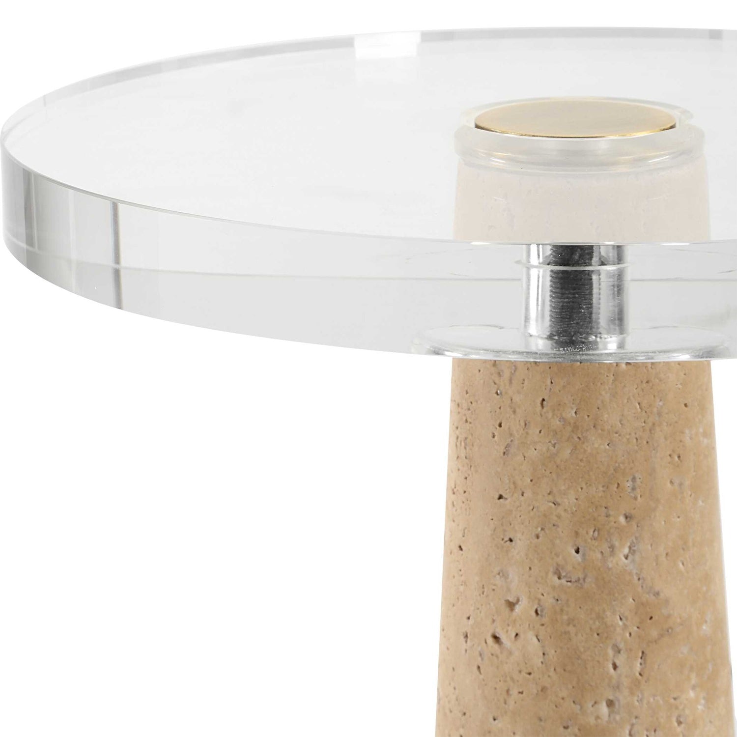 UTTERMOST NIARI TRAVERTINE DRINK TABLE - Side