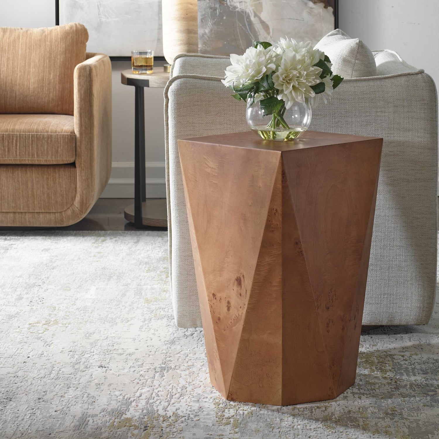 UTTERMOST Hughes Geometric Accent Table - Side